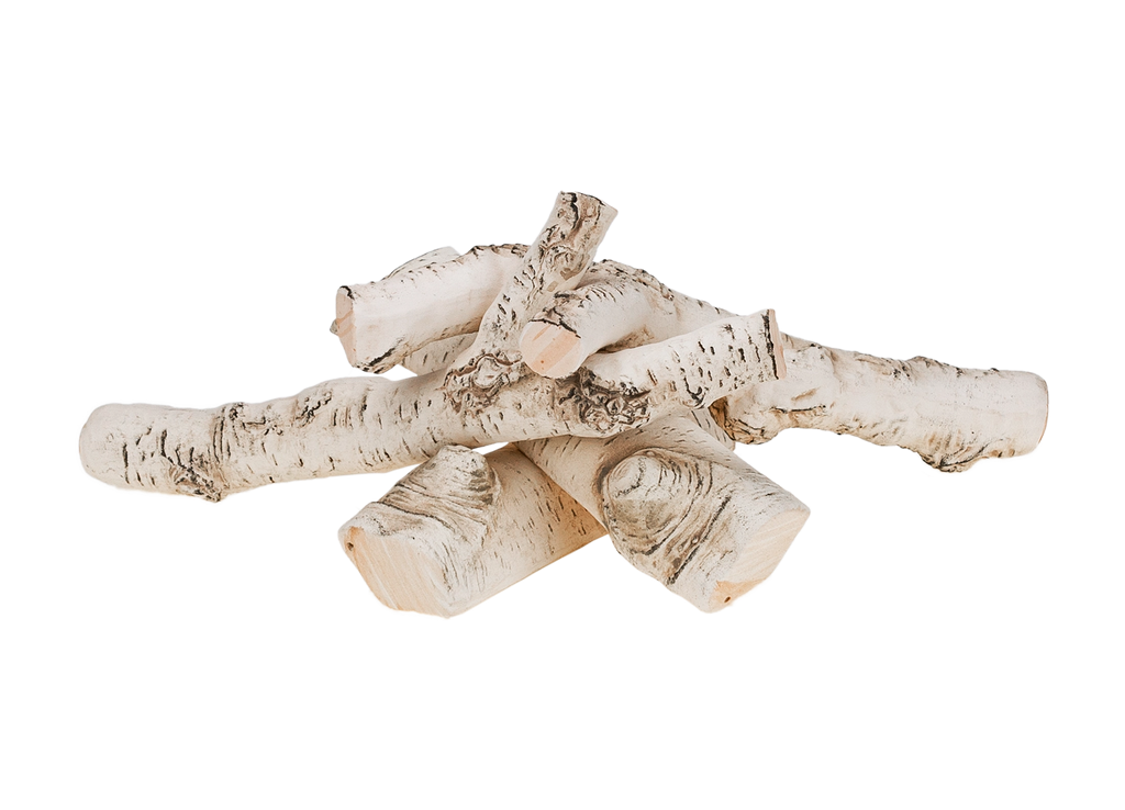 Ceramic Birch Logs – Premium Decorative Set