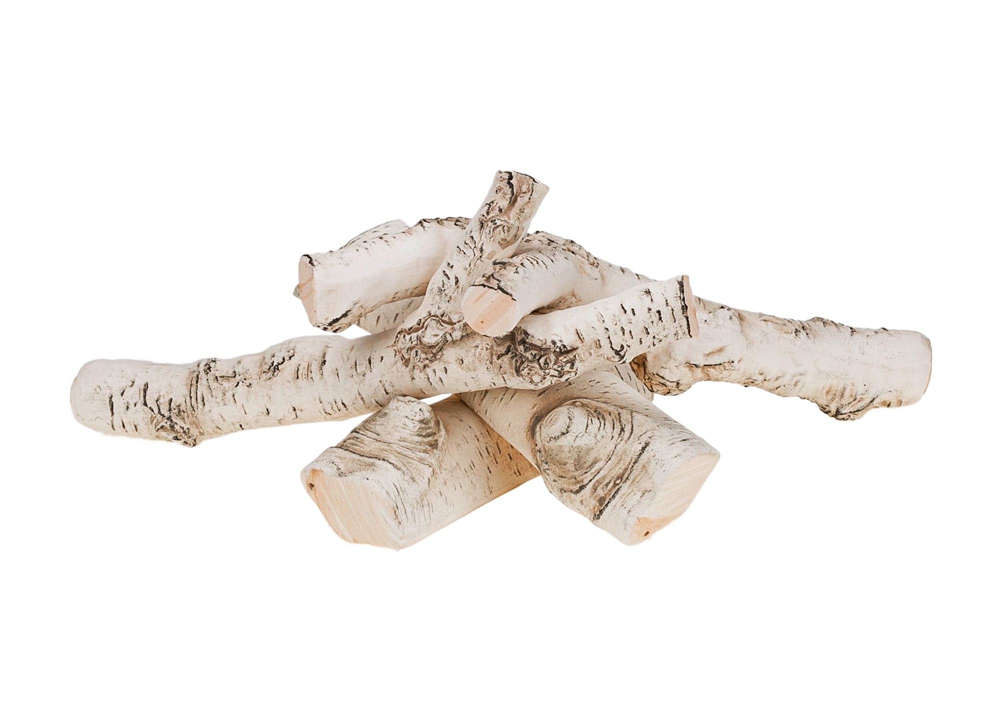 Ceramic Birch Logs – Premium Decorative Set