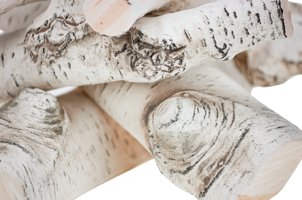 Ceramic Birch Logs – Premium Decorative Set – zdjęcie 3