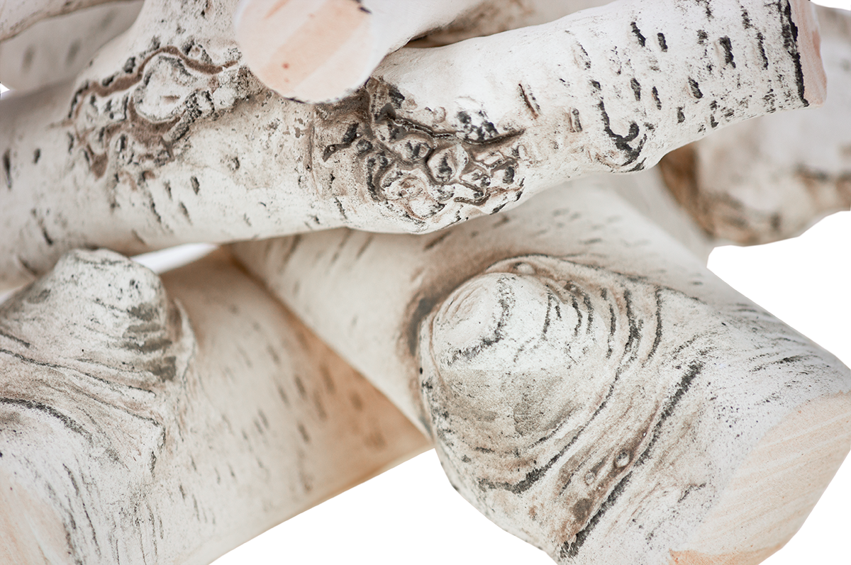Ceramic Birch Logs – Premium Decorative Set – zdjęcie 3
