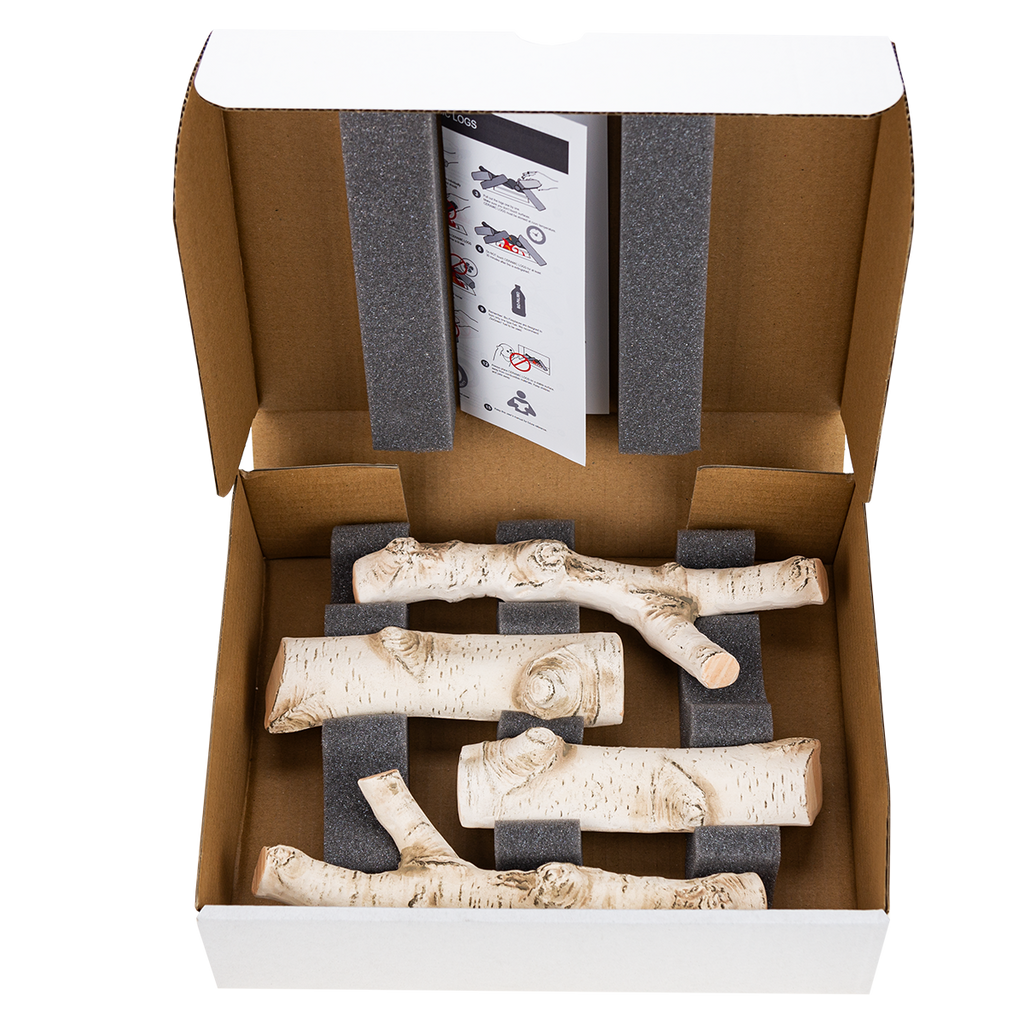 Ceramic Birch Logs – Premium Decorative Set – zdjęcie 4