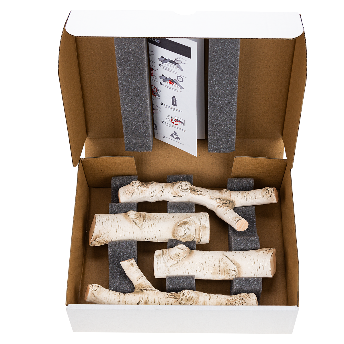 Ceramic Birch Logs – Premium Decorative Set – zdjęcie 4