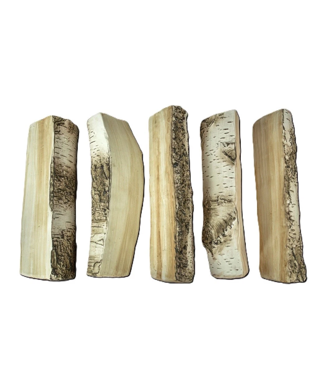 Large Ceramic Birch Logs – Premium Decorative Set – zdjęcie 2