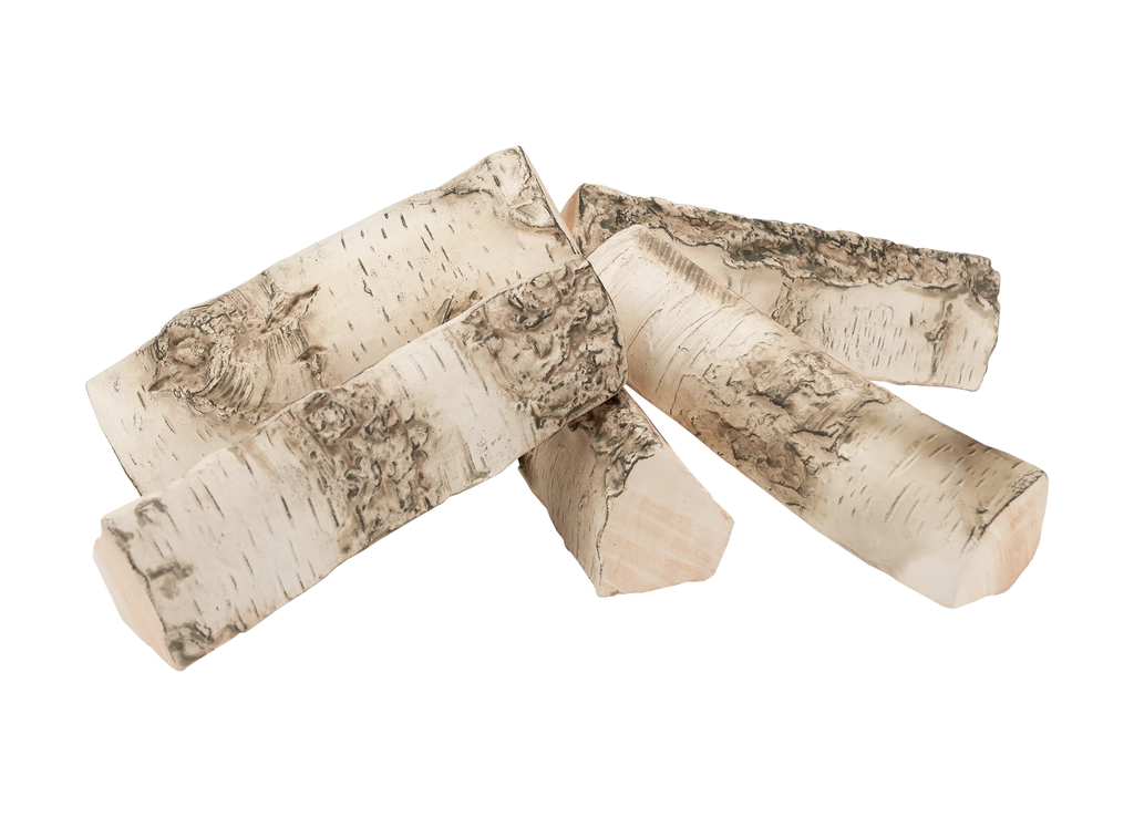 Large Ceramic Birch Logs – Premium Decorative Set