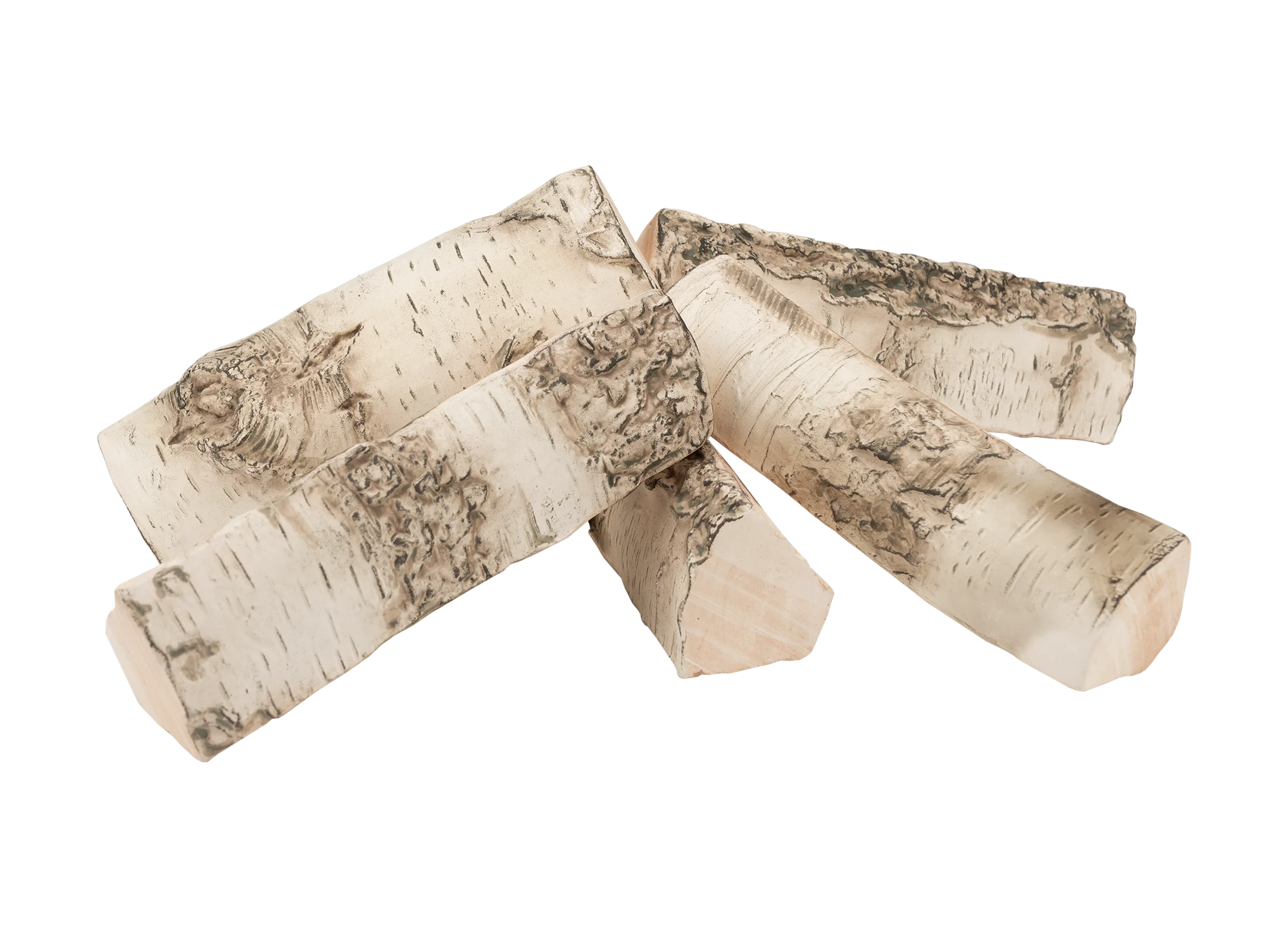 Large Ceramic Birch Logs – Premium Decorative Set
