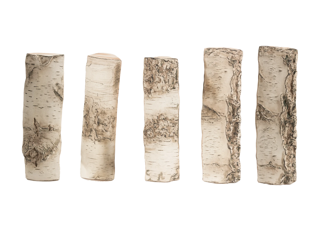 Large Ceramic Birch Logs – Premium Decorative Set – zdjęcie 3