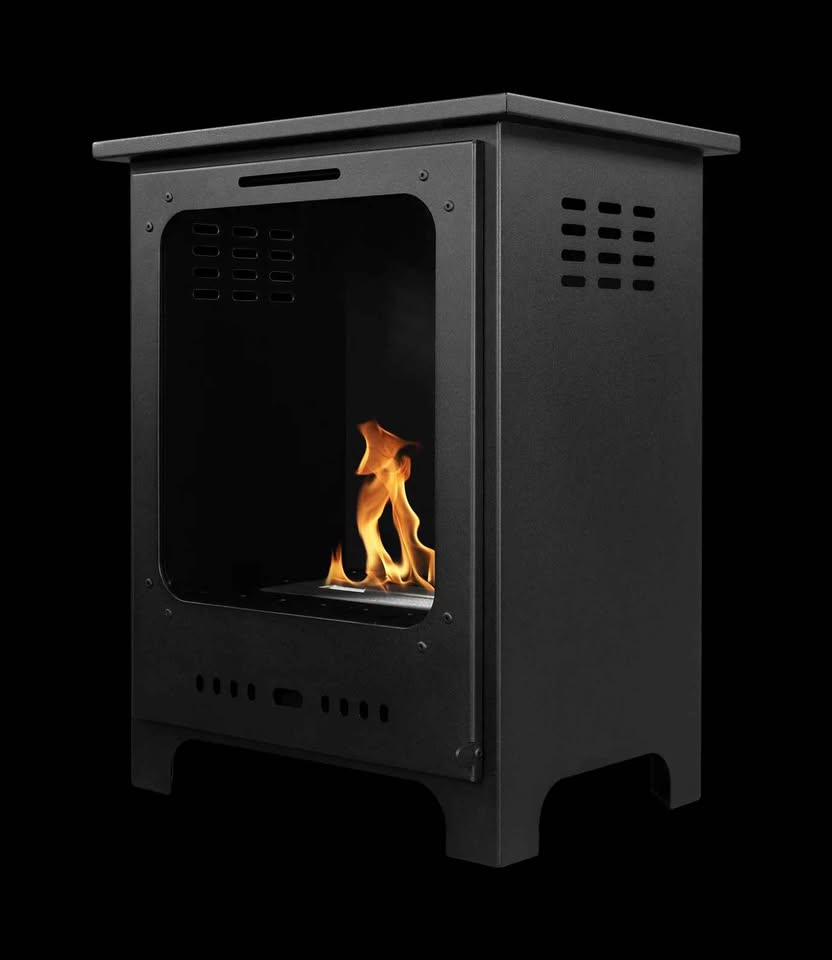 Koza Freestanding Biofireplace – Black Matte with Glass – zdjęcie 8