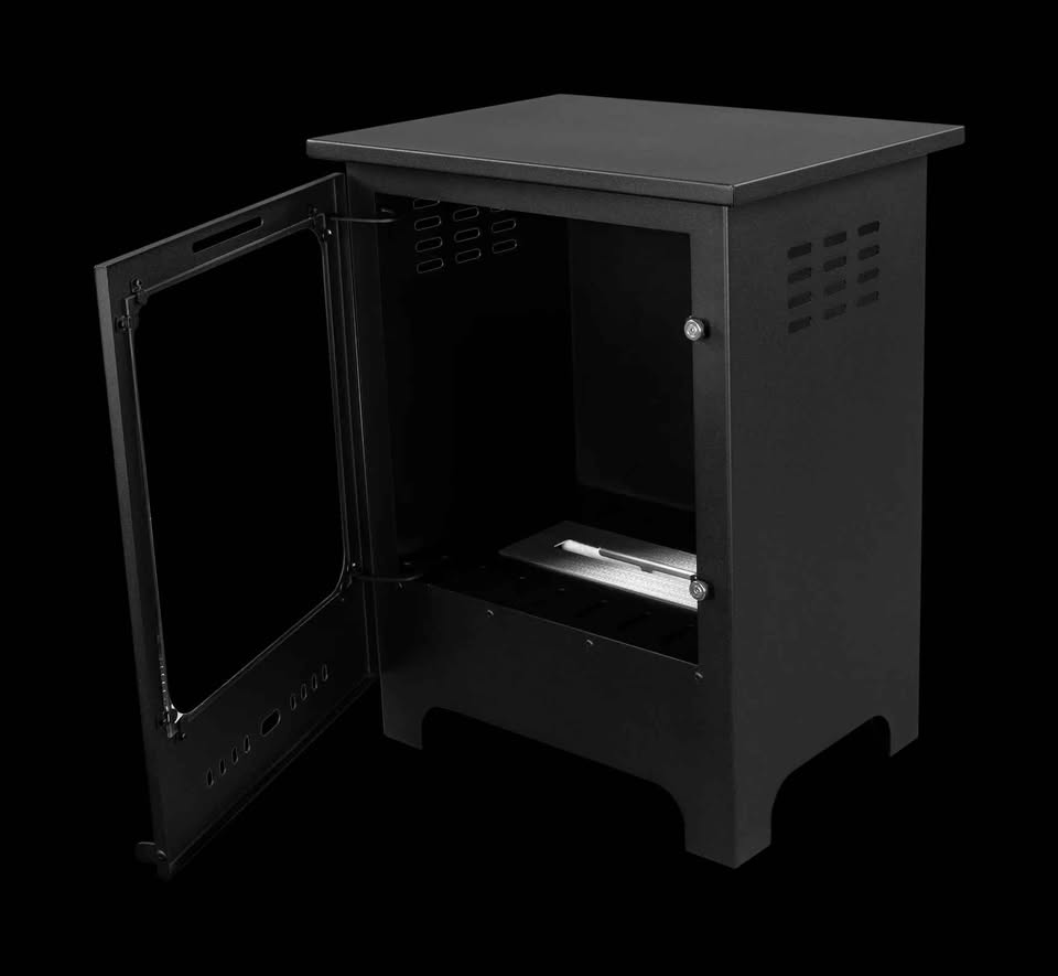 Koza Freestanding Biofireplace – Black Matte with Glass – zdjęcie 9