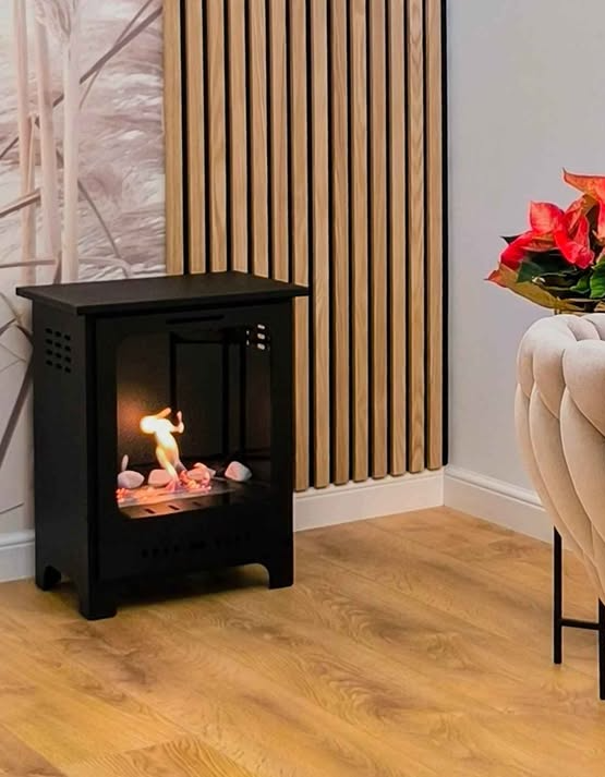Koza Freestanding Biofireplace – Black Matte with Glass – zdjęcie 2
