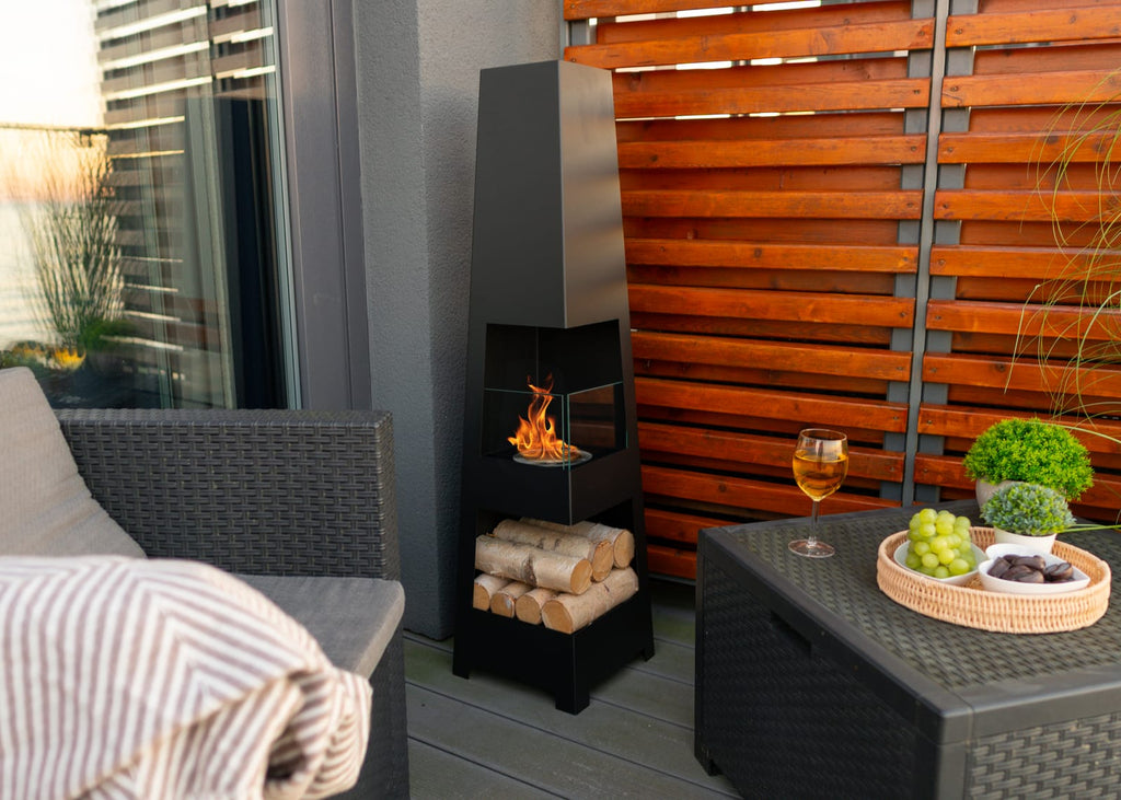 Pyramid Bioethanol Fireplace – Matte Black