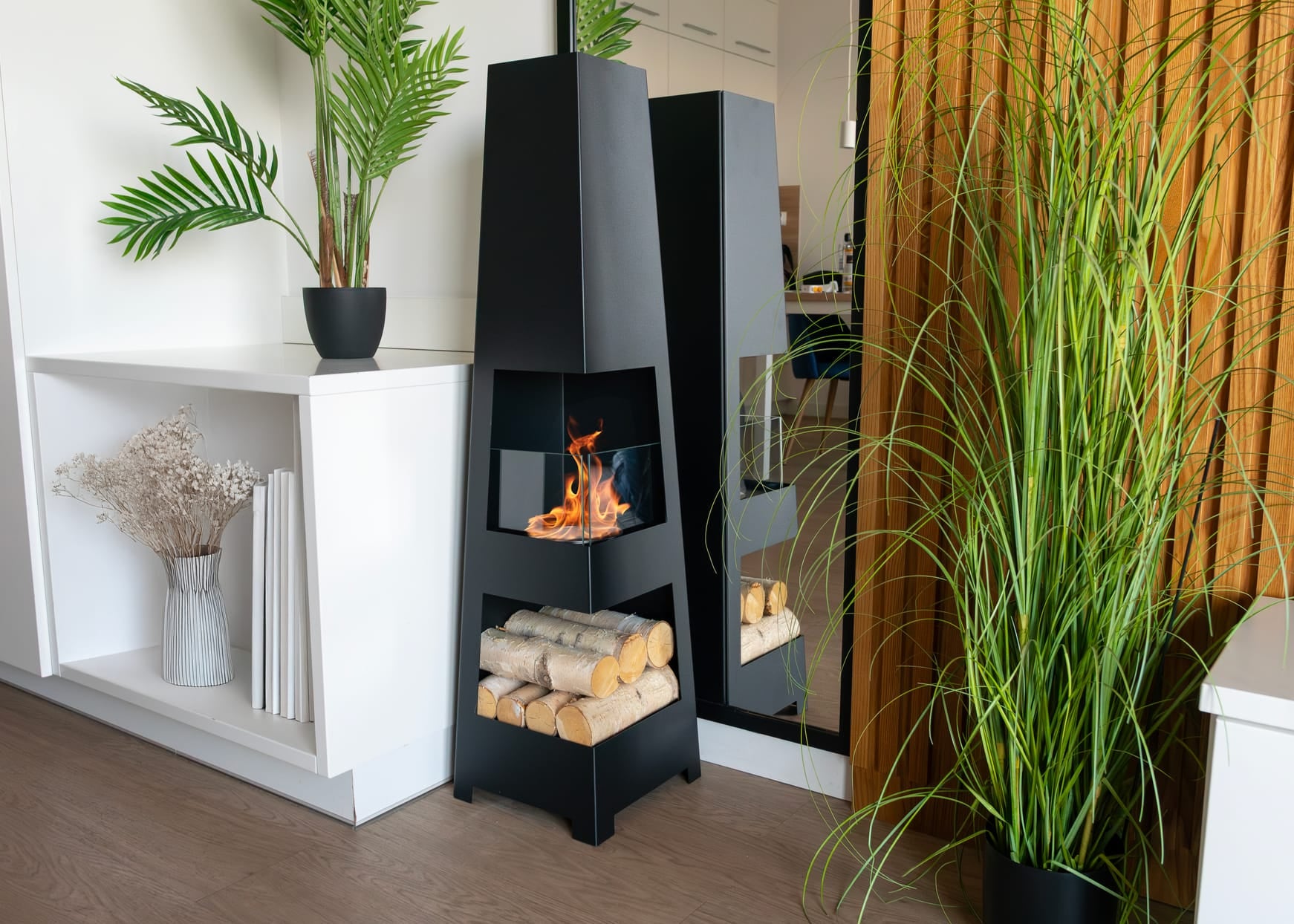 Pyramid Bioethanol Fireplace – Matte Black – zdjęcie 3