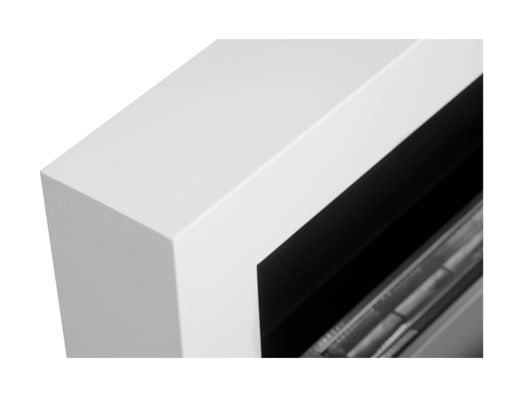 Biofireplace hanging with glass 900x400 Box white structural matte