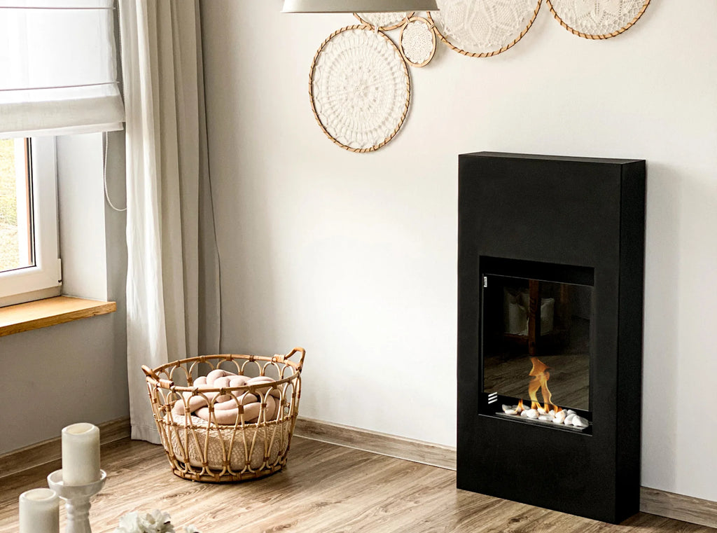 Biofireplace portal Modern black structural matte