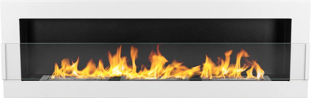 Biofireplace hanging 1200x400 white gloss with glass