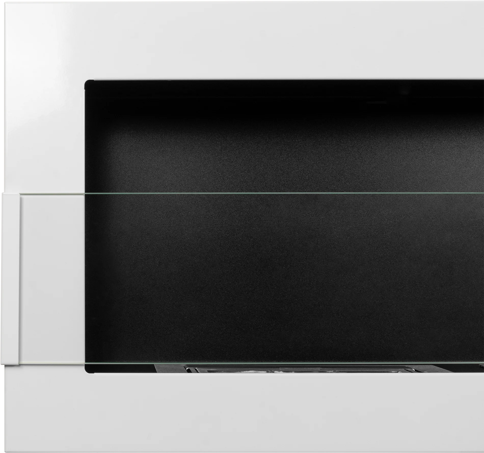 Biofireplace hanging 1200x400 white gloss with glass