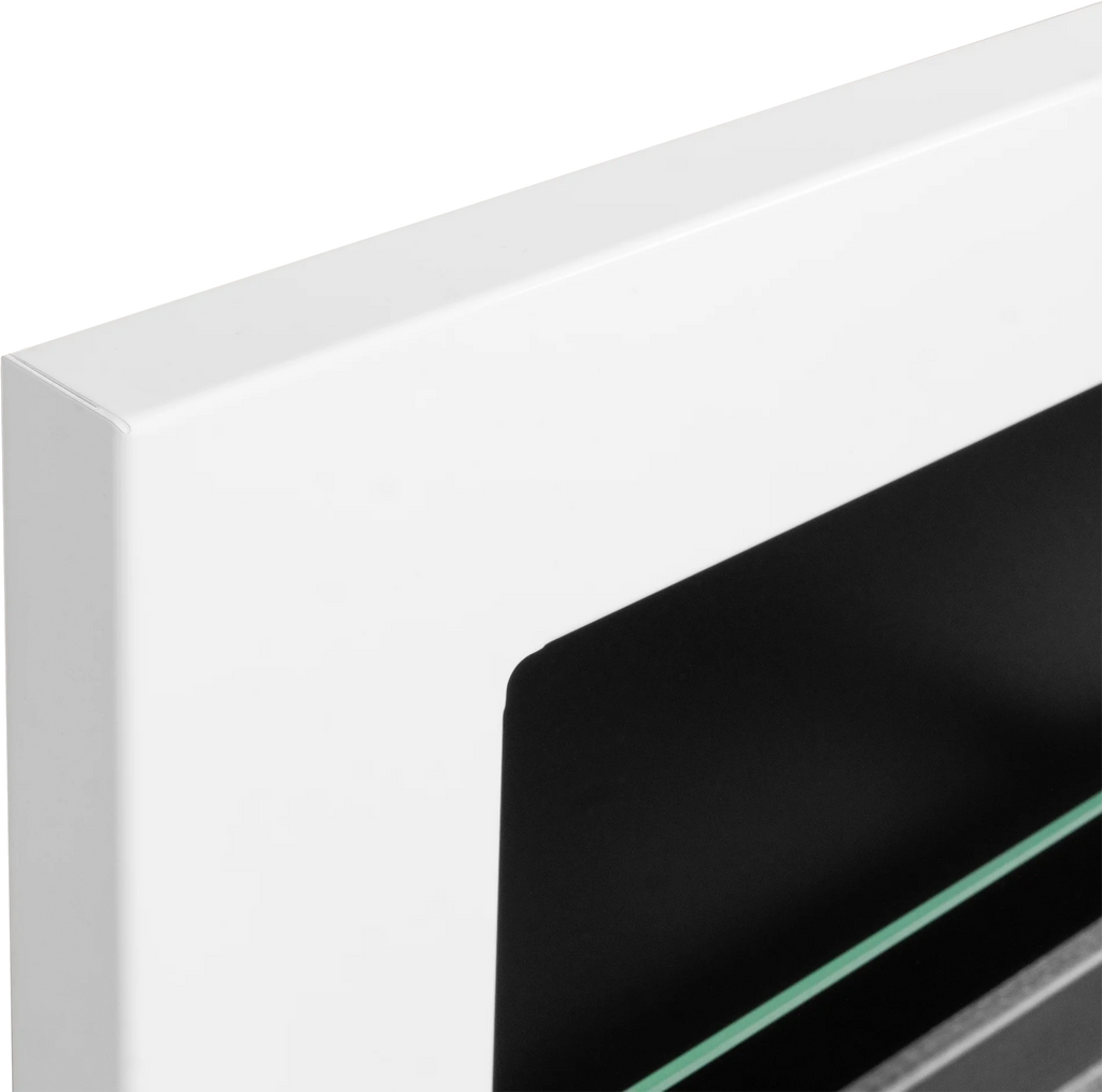 Biofireplace hanging 1200x400 white gloss with glass