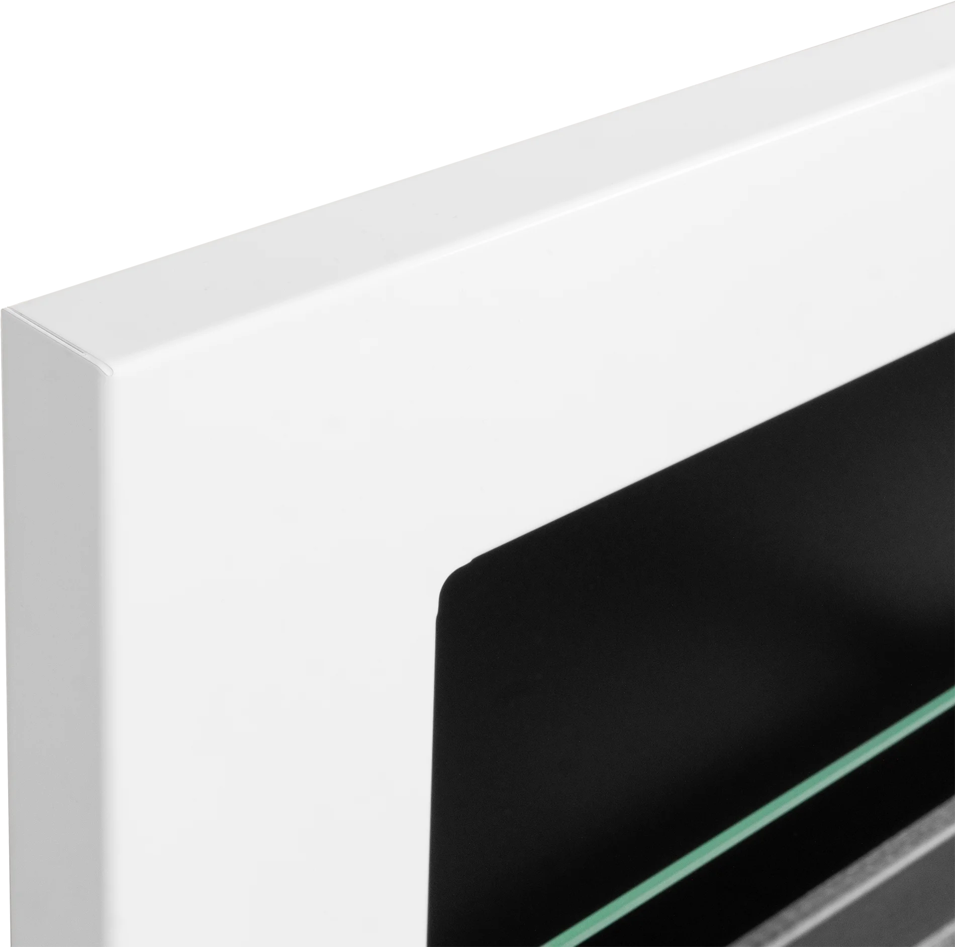 Biofireplace hanging 1200x400 white gloss with glass