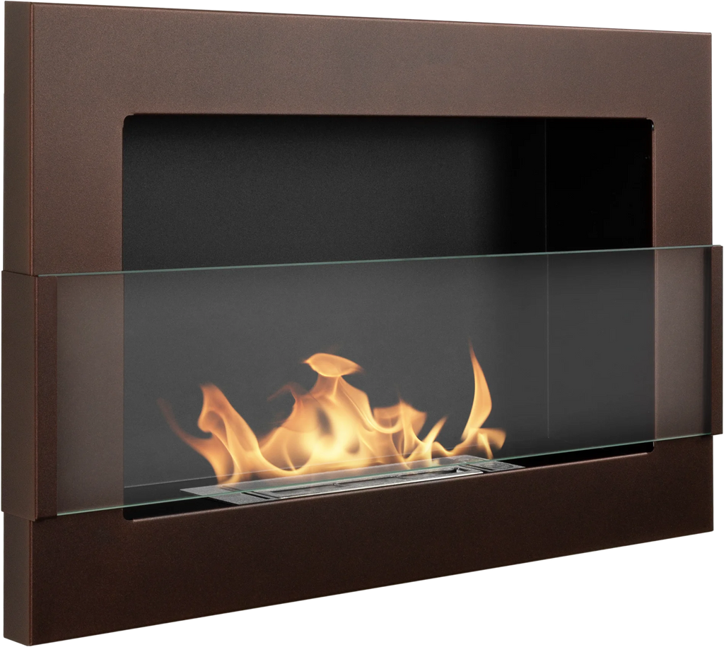 Hanging Bio Fireplace with Glass 650x400 Bronze Structural Matte