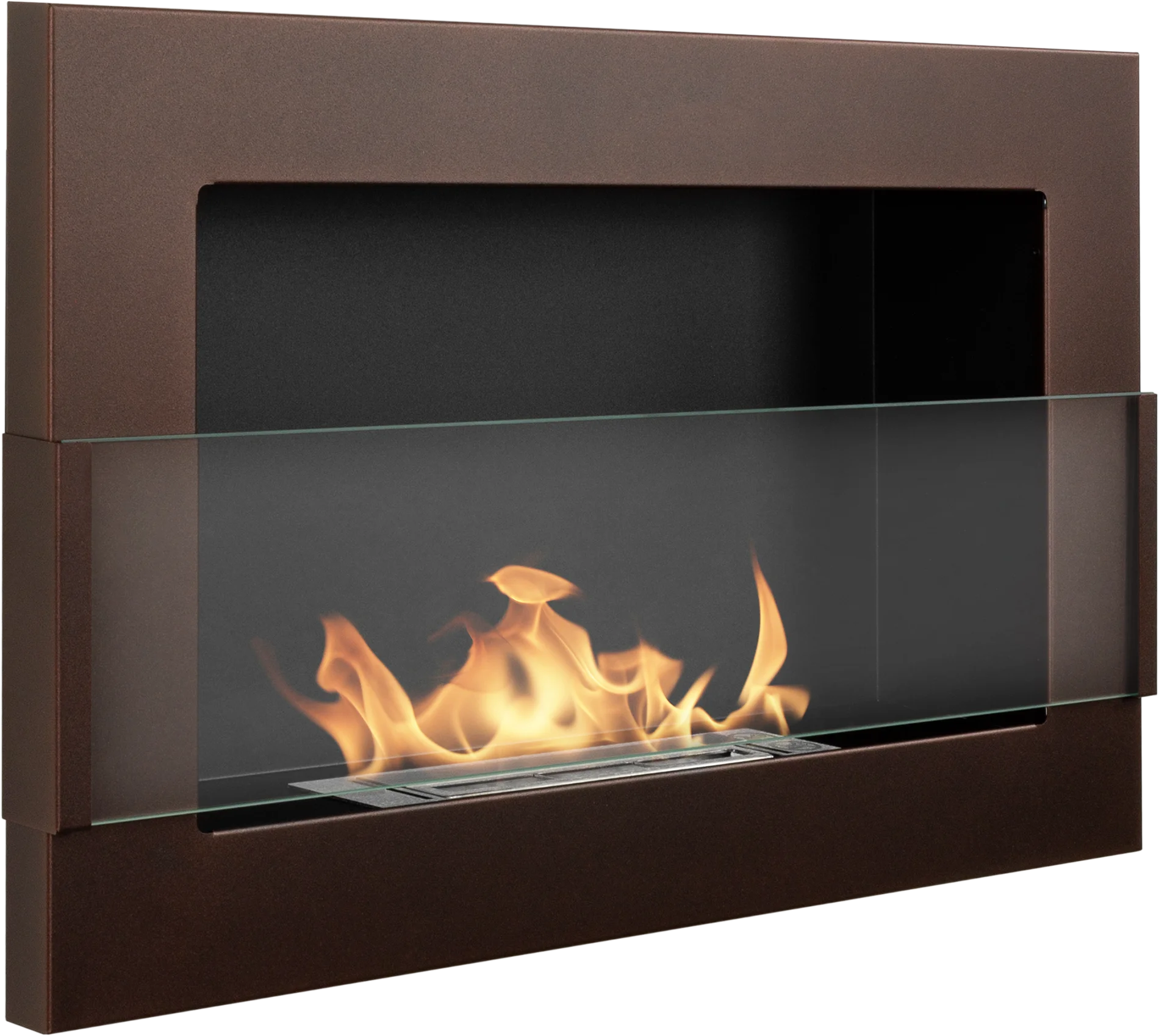 Hanging Bio Fireplace with Glass 650x400 Bronze Structural Matte