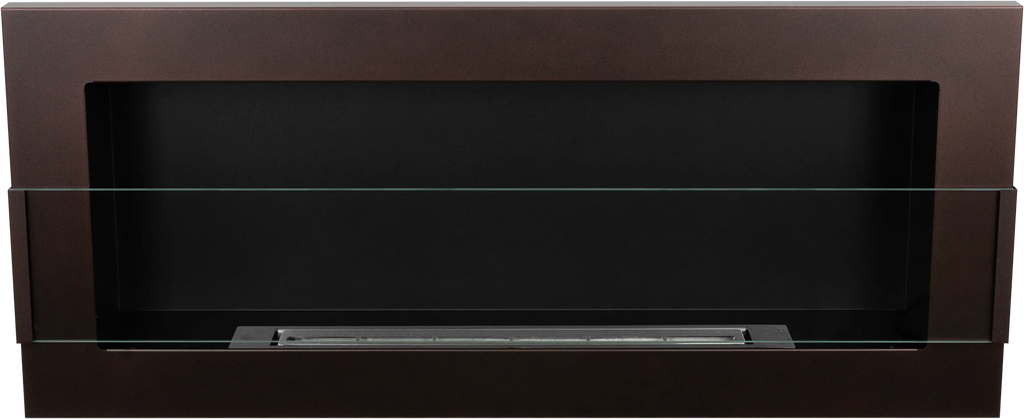 Biofireplace hanging with glass 900x400 brown