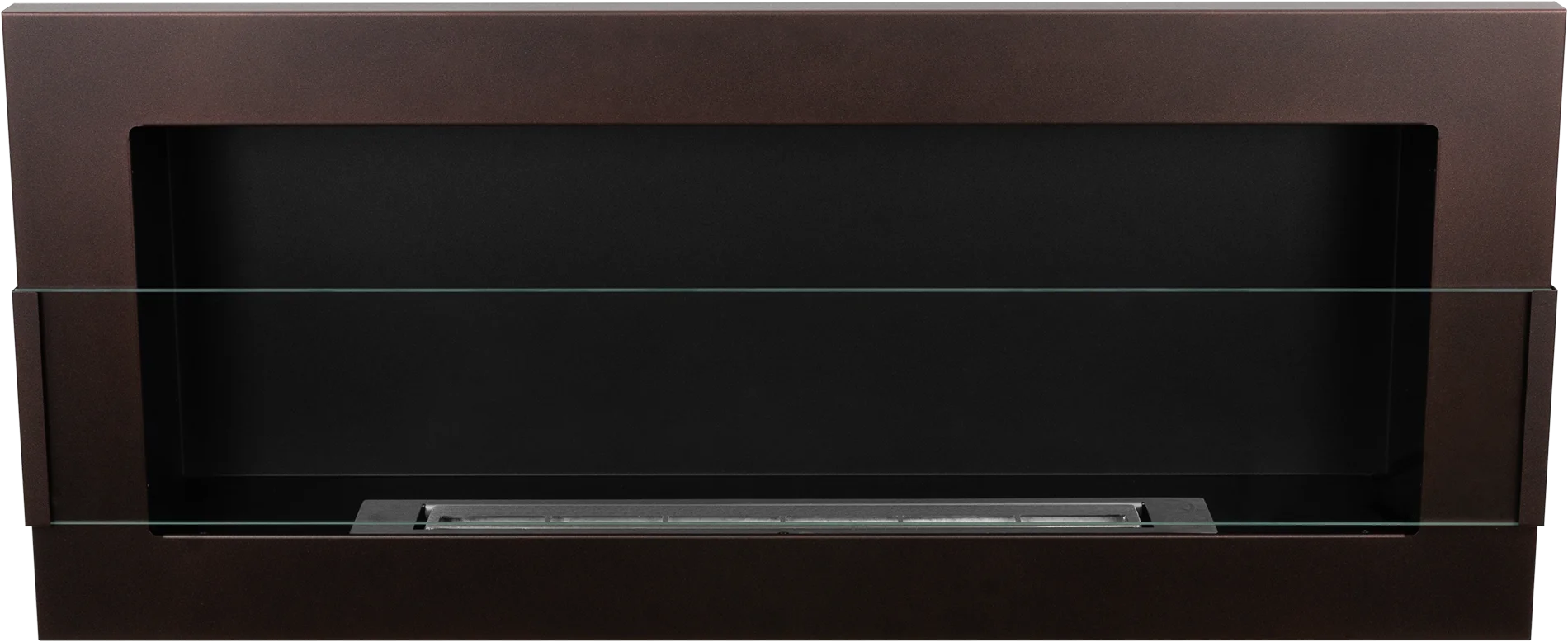Biofireplace hanging with glass 900x400 brown