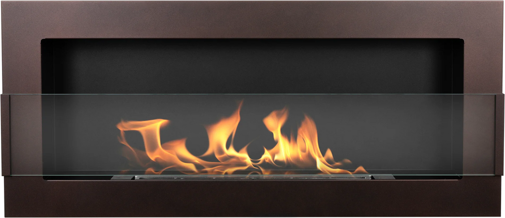 Biofireplace hanging with glass 900x400 brown