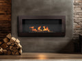Biofireplace hanging with glass 900x400 brown