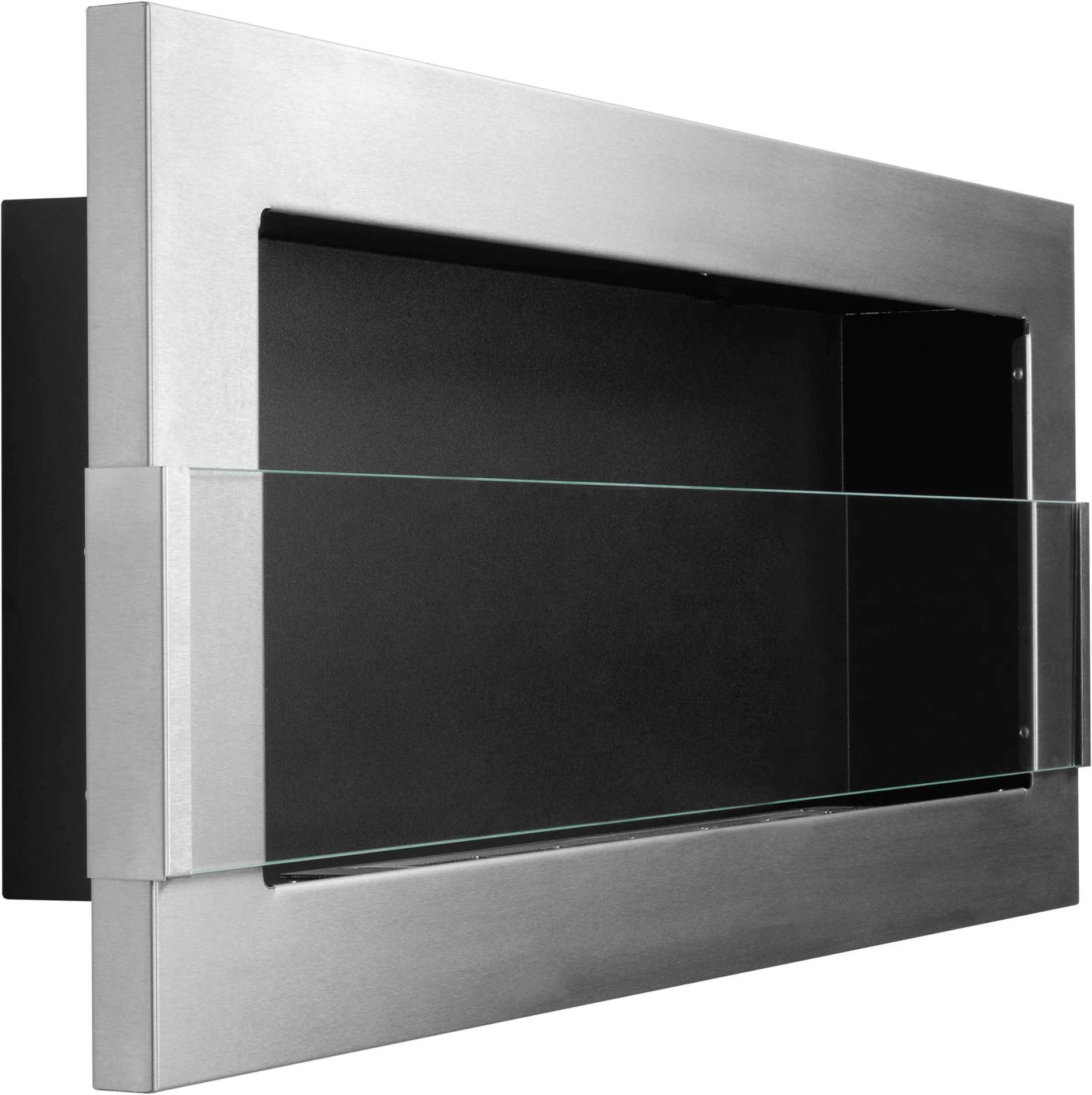 Biofireplace hanging with glass 900x400 inox-silver