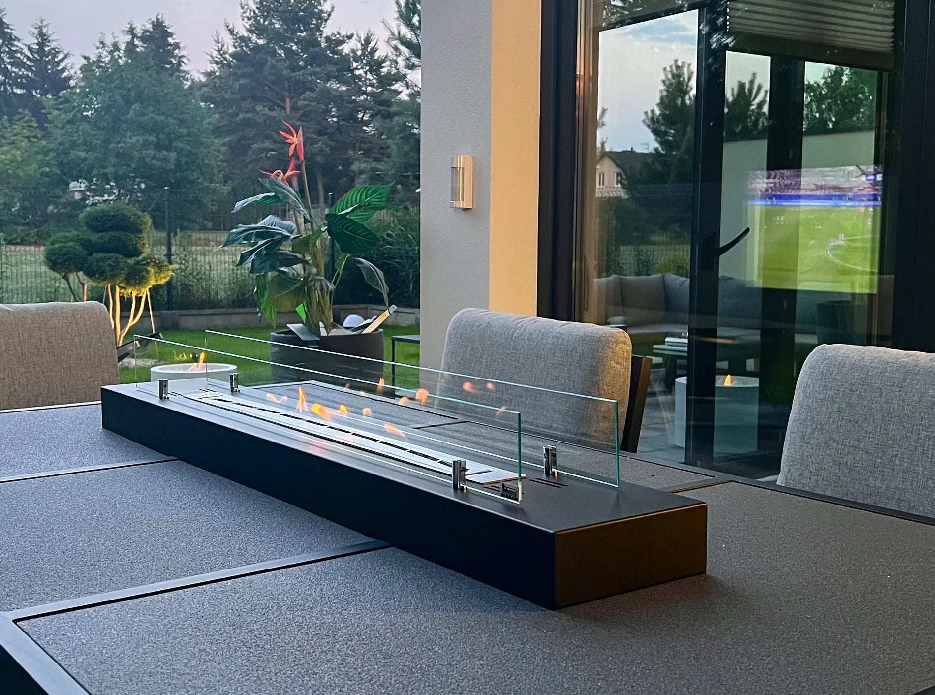 Biofireplace freestanding with glass 1200 black matte
