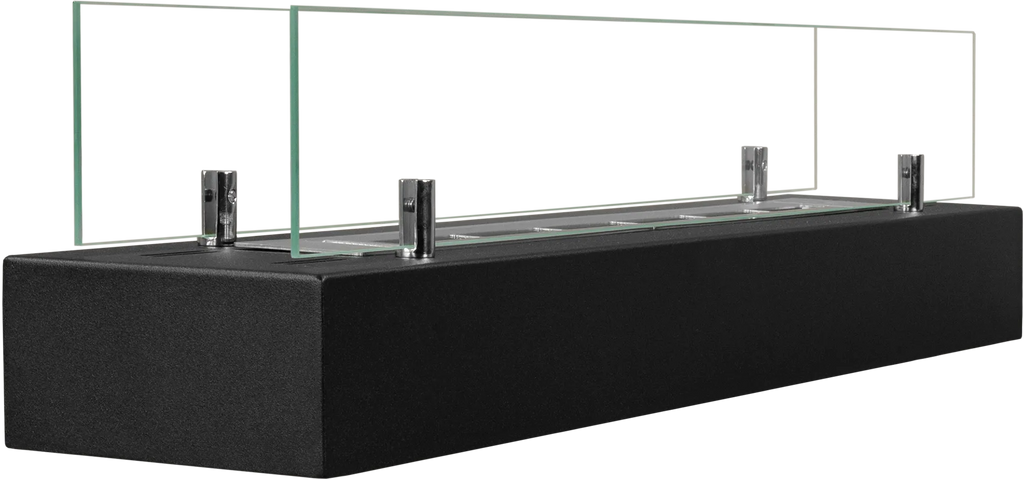 Biofireplace freestanding with glass 700 black matte