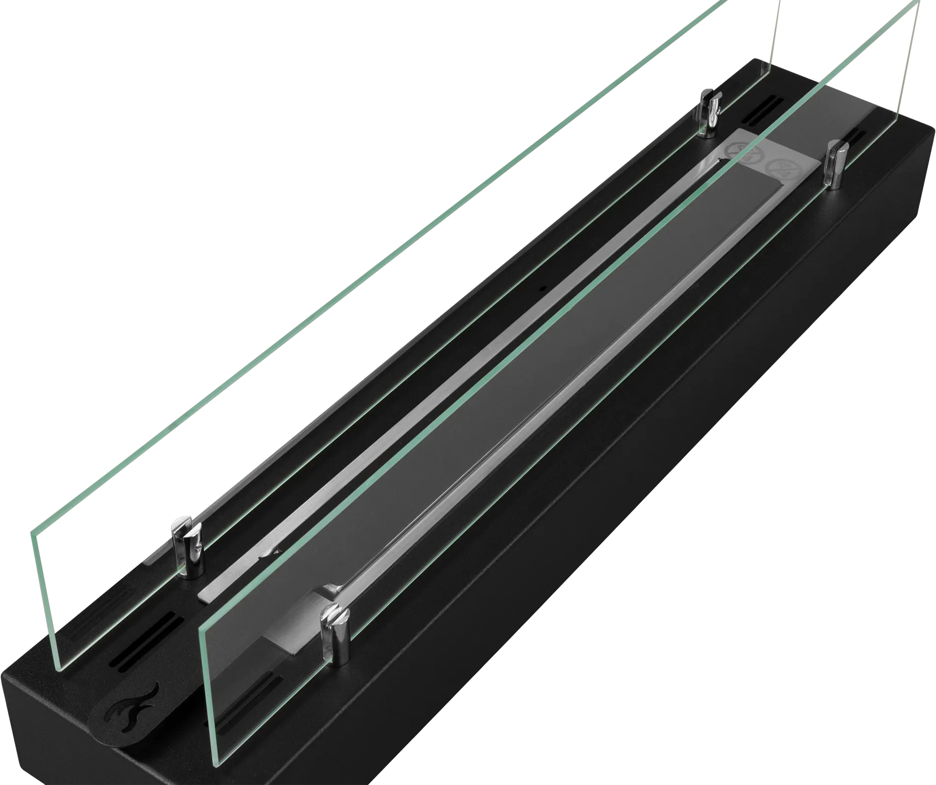 Biofireplace freestanding with glass 700 black matte