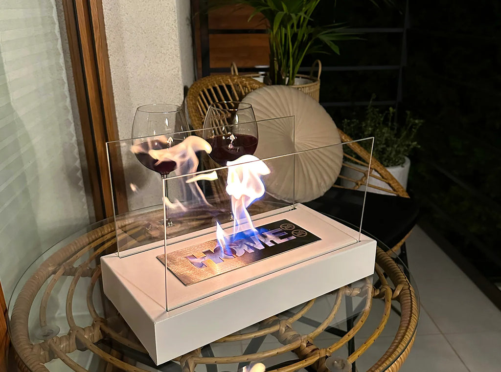 Freestanding Bio Fireplace Home White Structural Matte