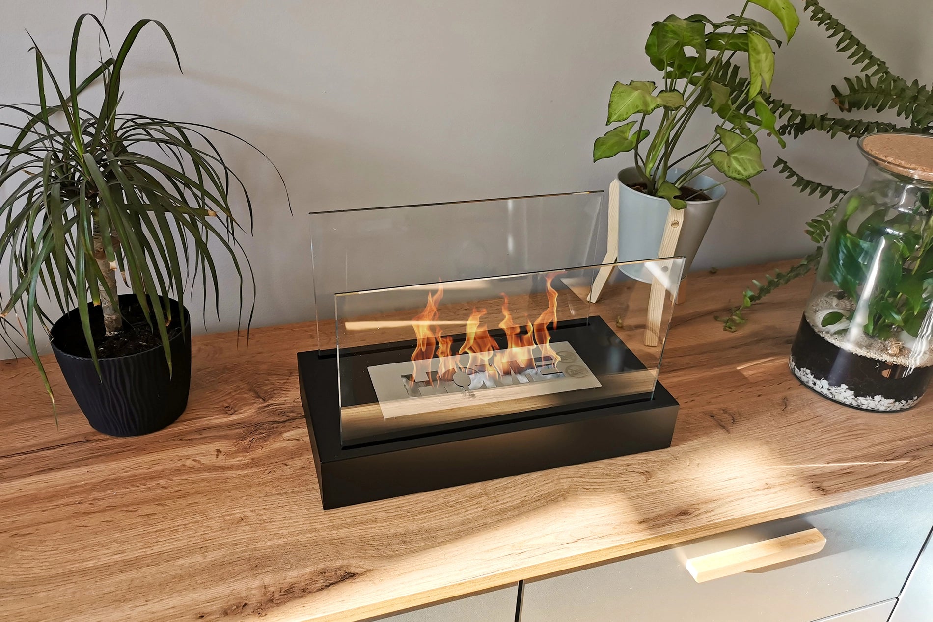 Freestanding Bio Fireplace Home Black Matte