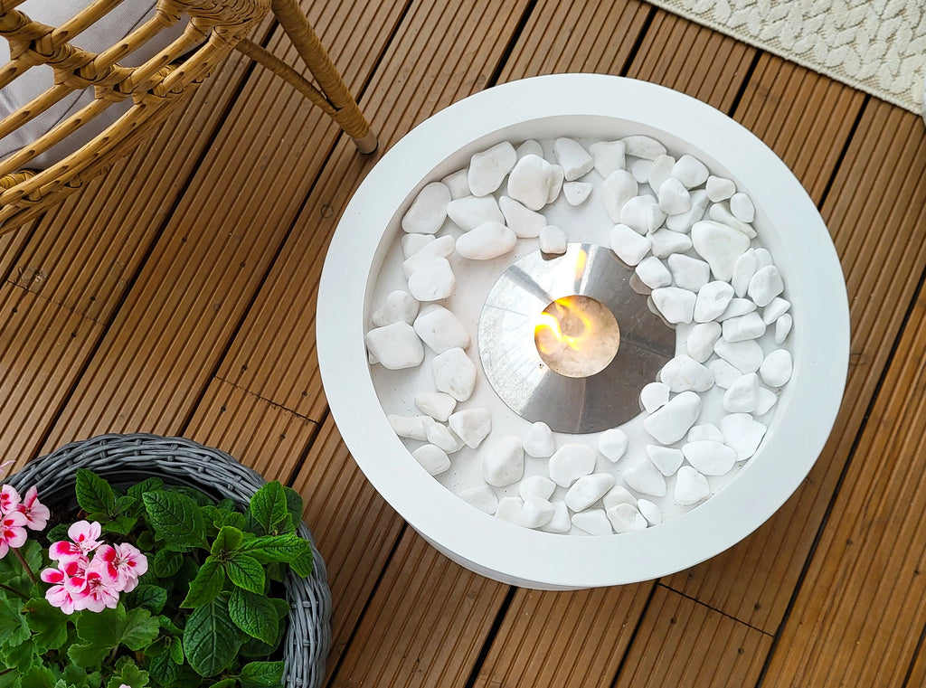 Biofireplace freestanding Moon white matte