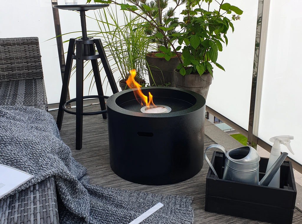 Biofireplace freestanding Moon black matte