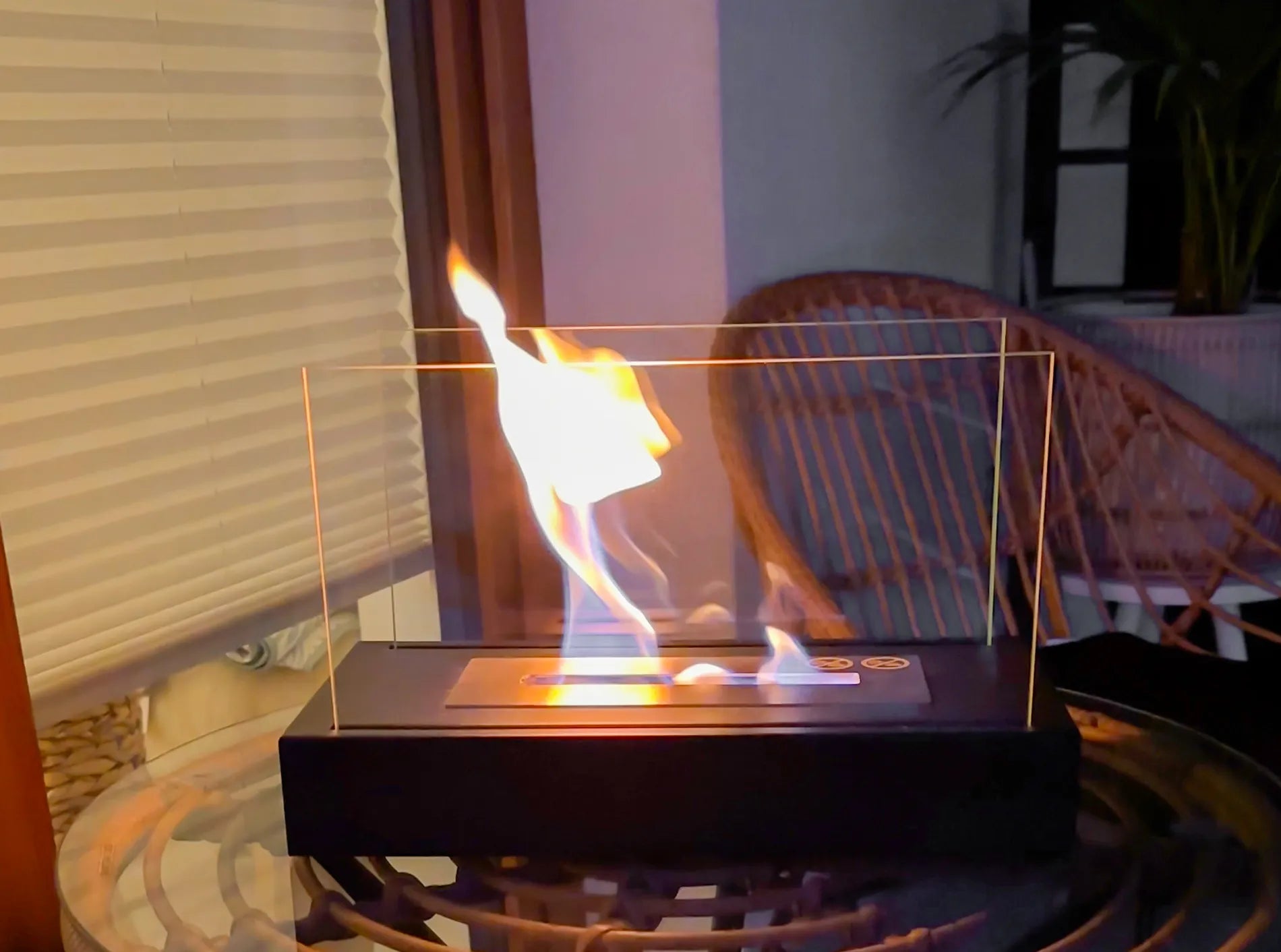Freestanding Bio Fireplace Glow Black Structural Matte