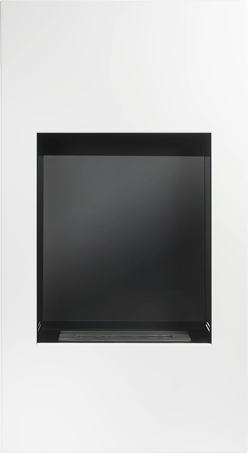 PORTAL Bio Fireplace Modern Matte White with Glass