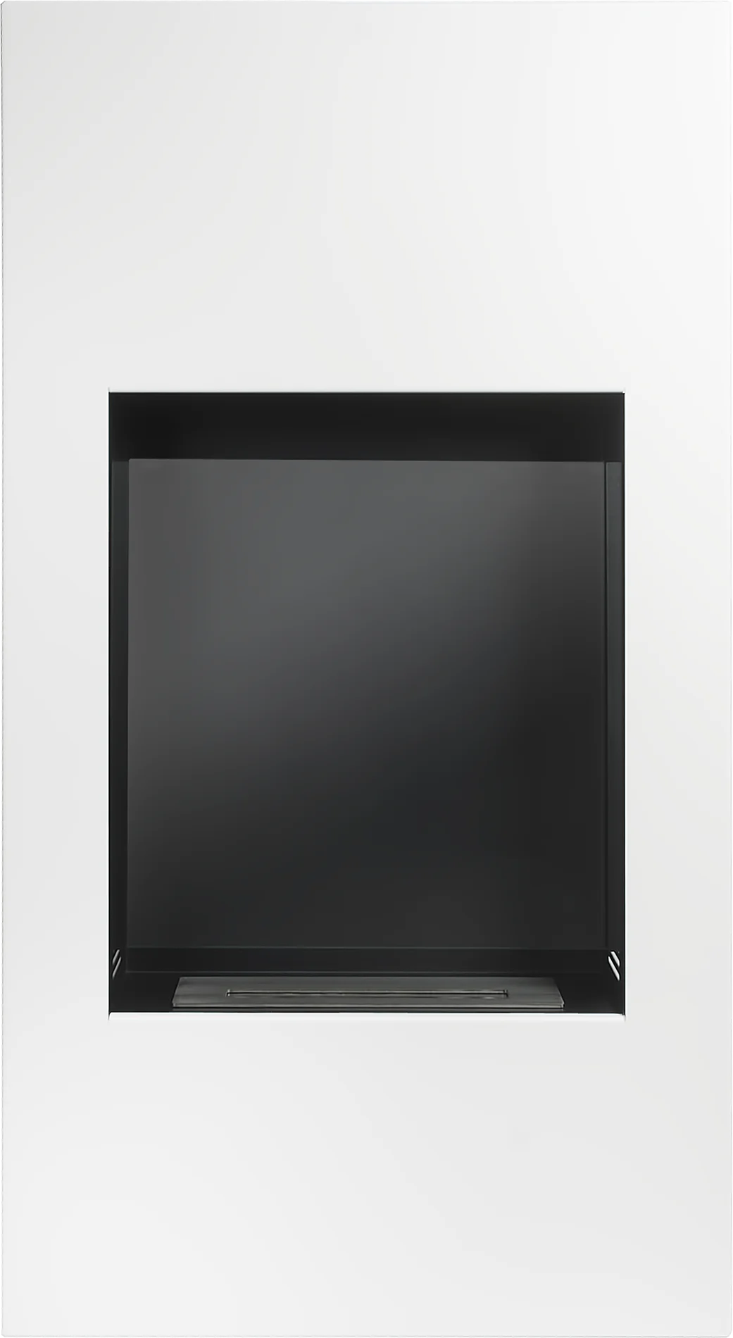 PORTAL Bio Fireplace Modern Matte White with Glass