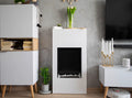 PORTAL Bio Fireplace Modern Matte White with Glass