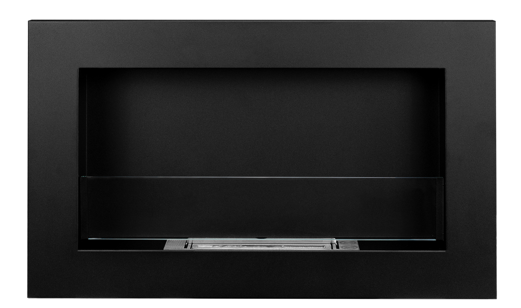 Hanging Bio Fireplace with Glass 650x400 Slim Black Structural