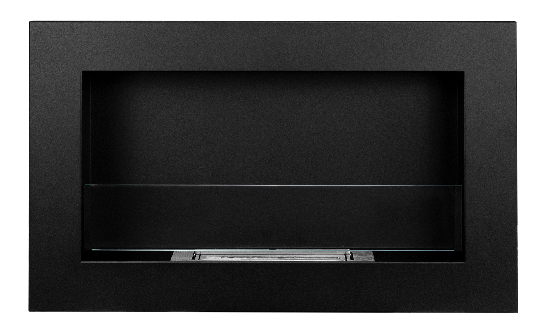 Hanging Bio Fireplace with Glass 650x400 Slim Black Structural