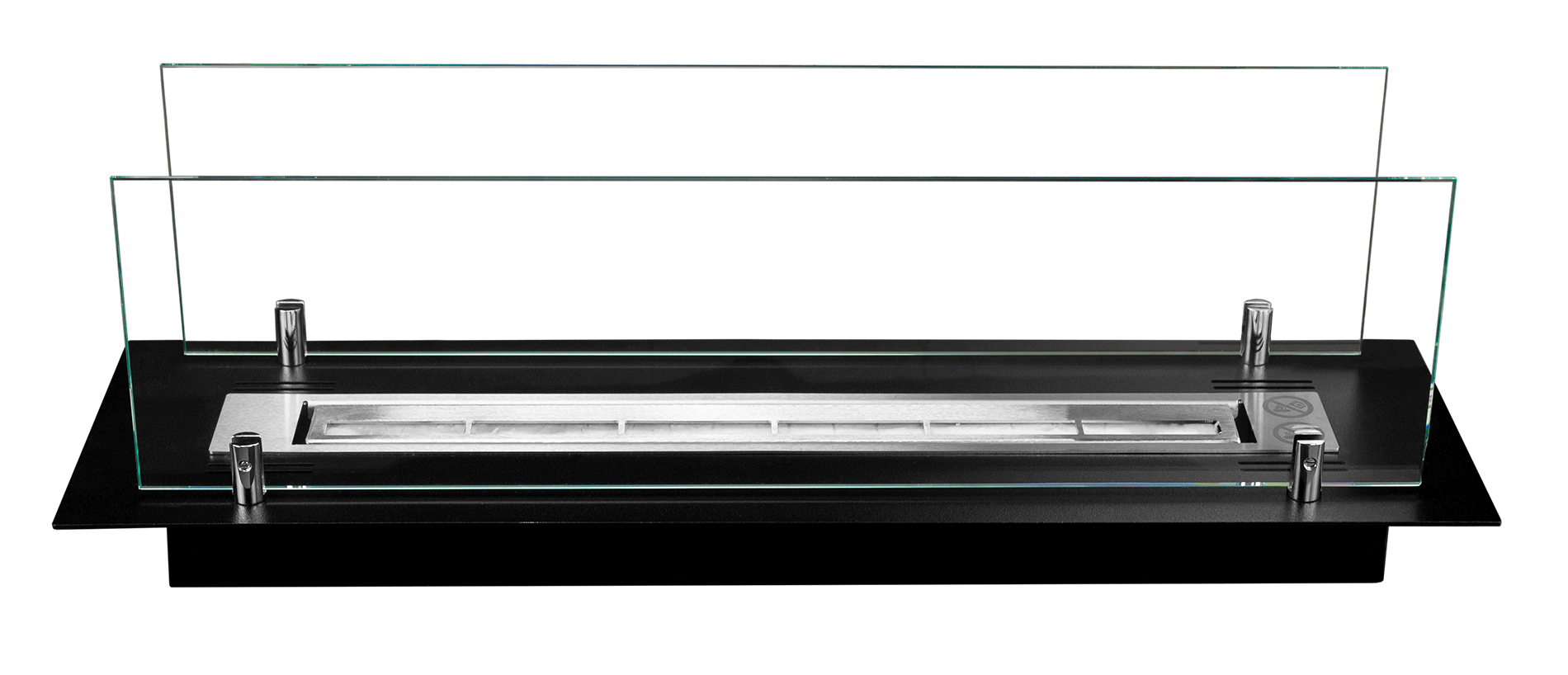 Biofireplace built-in insert 65 cm black matte with glass