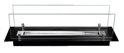 Biofireplace built-in insert 65 cm black matte with glass