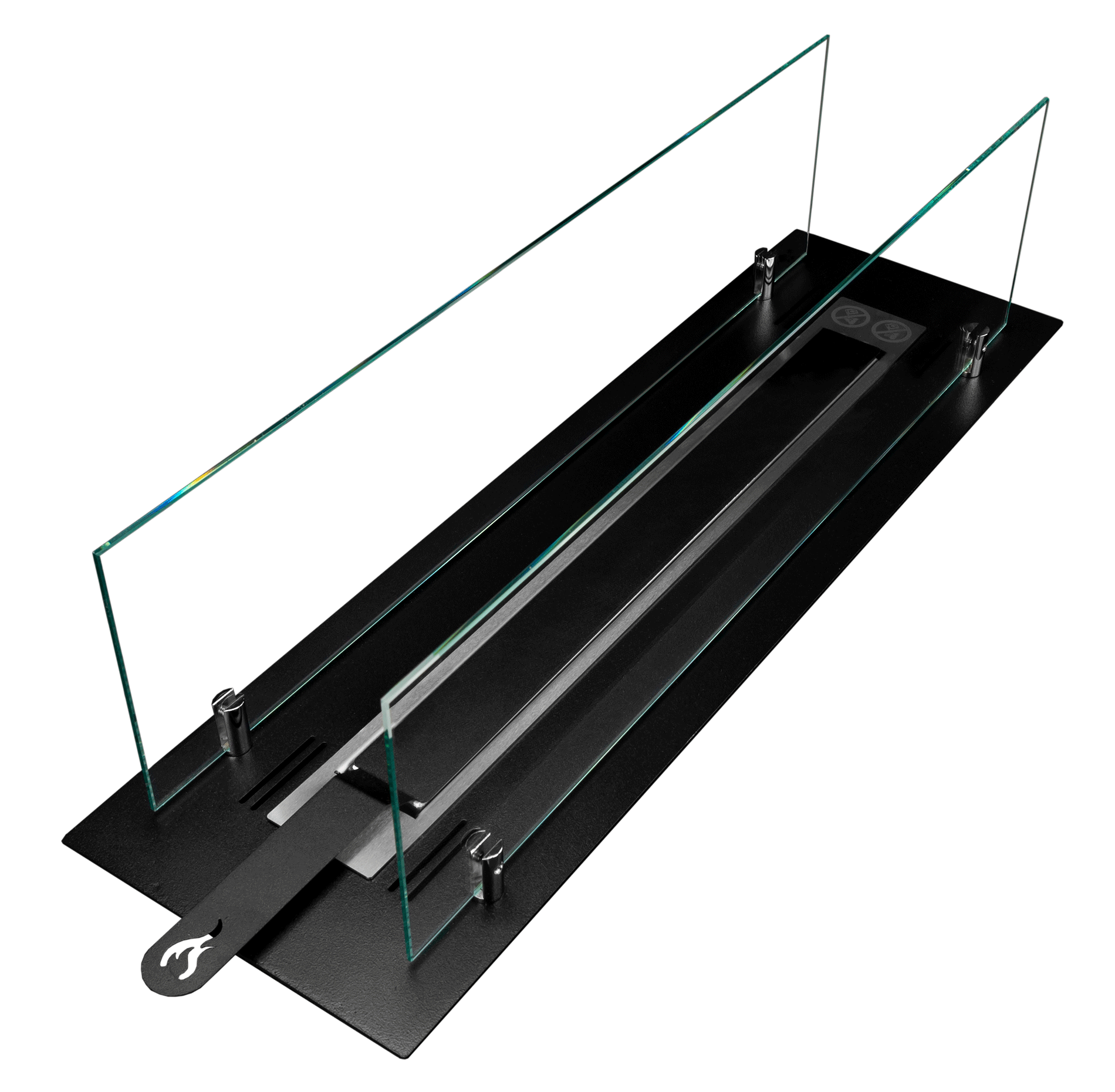 Biofireplace built-in insert 65 cm black matte with glass