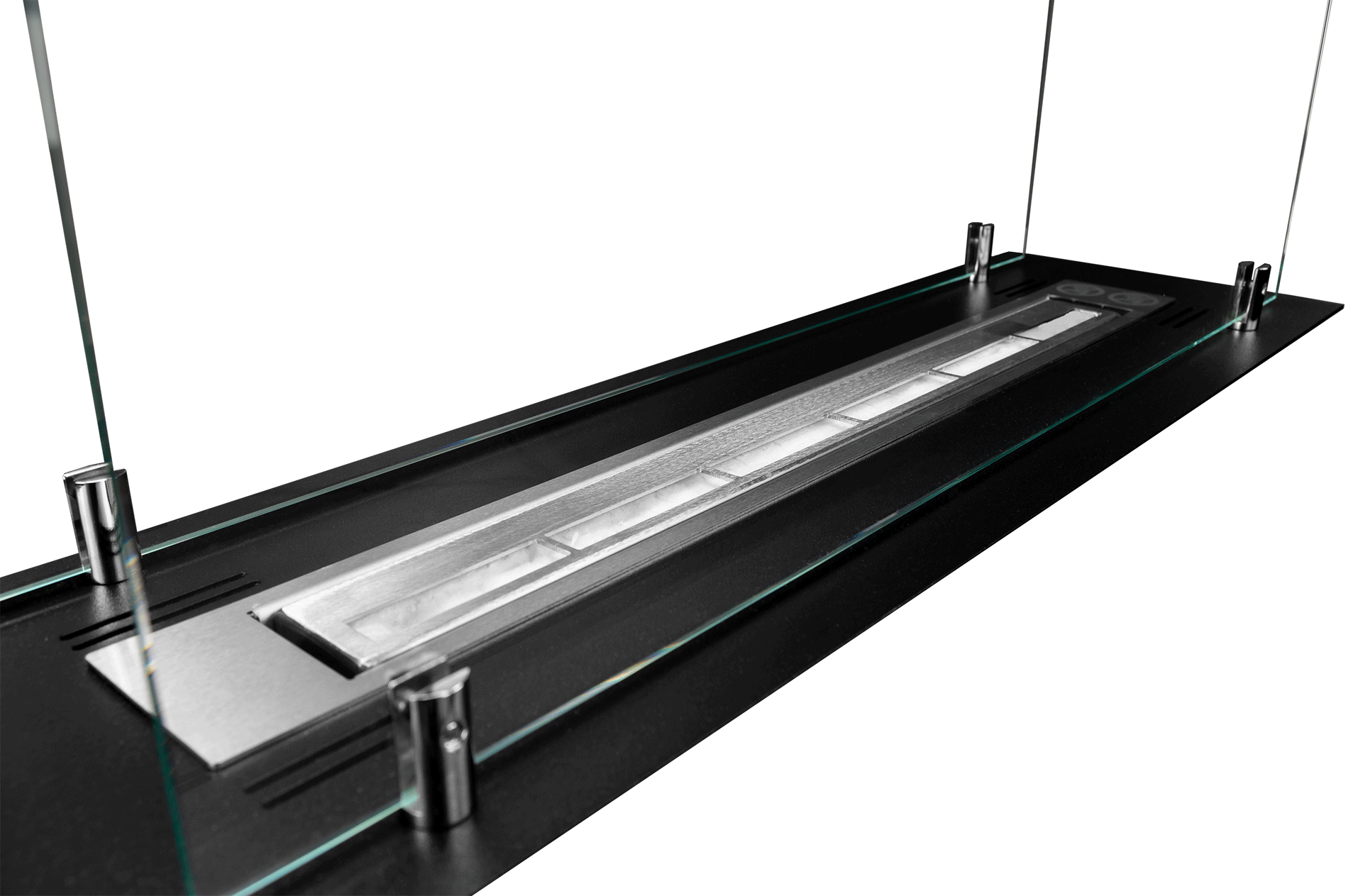 Biofireplace built-in insert 65 cm black matte with glass