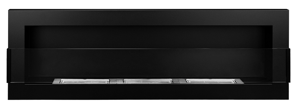 Biofireplace hanging with glass 1200x400 black structural matte
