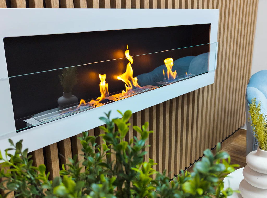Biofireplace hanging 1200x400 white gloss with glass