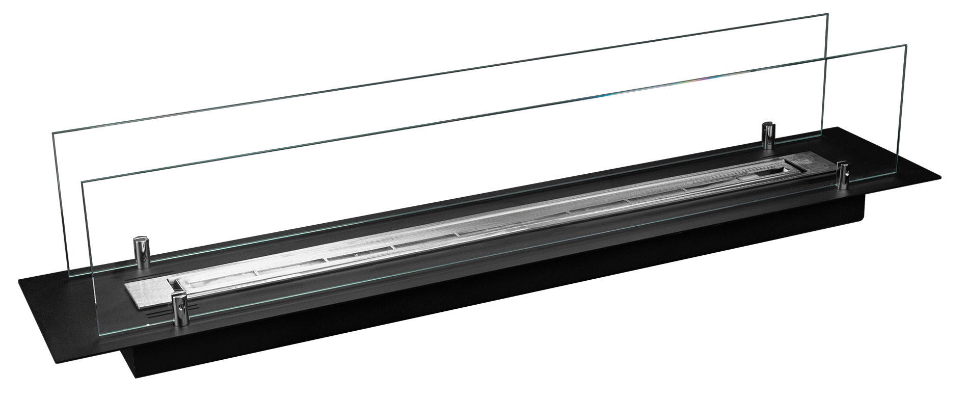 Biofireplace built-in inser 100cm black matte with glass