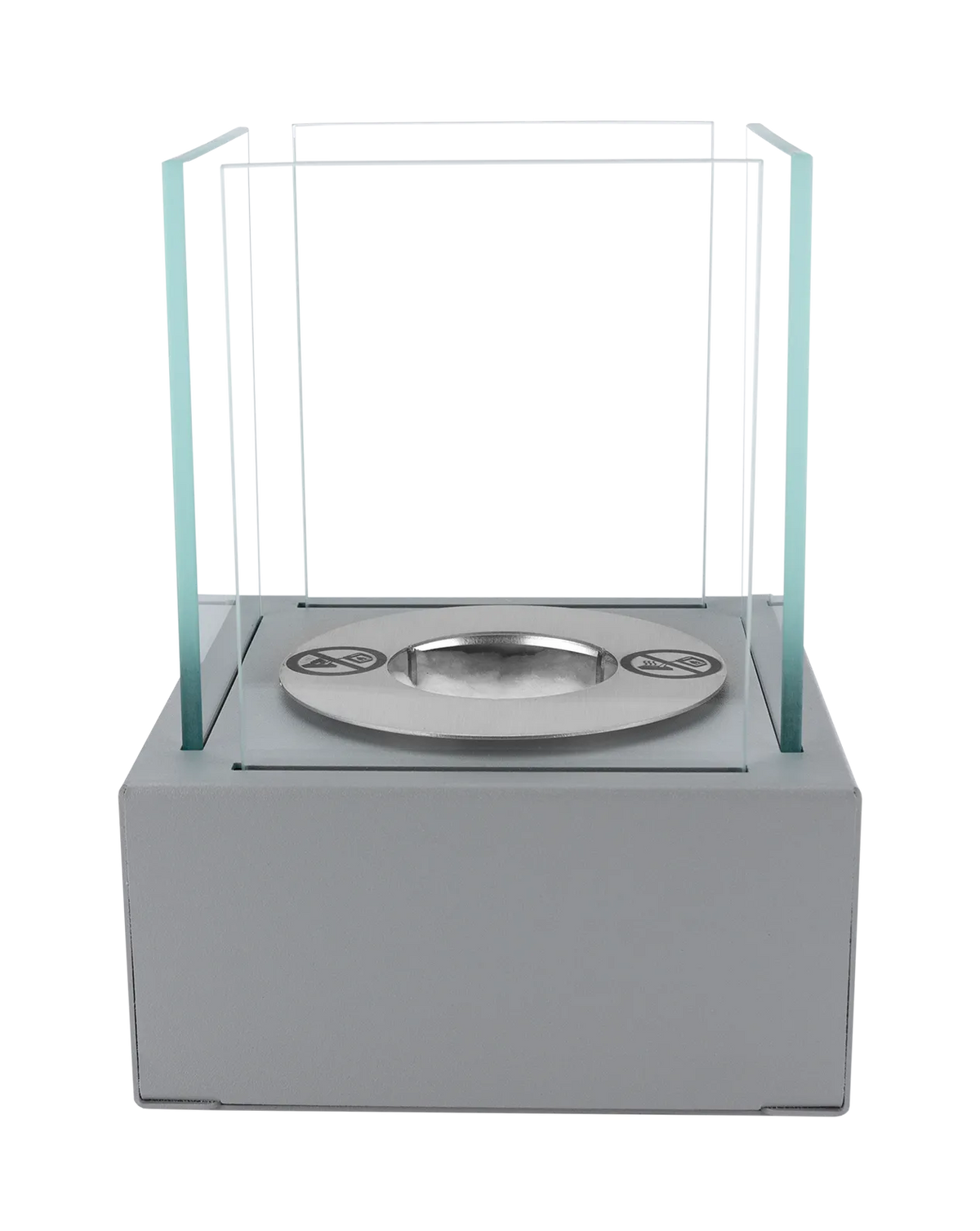 Front view of the SMART grey tabletop bioethanol fireplace